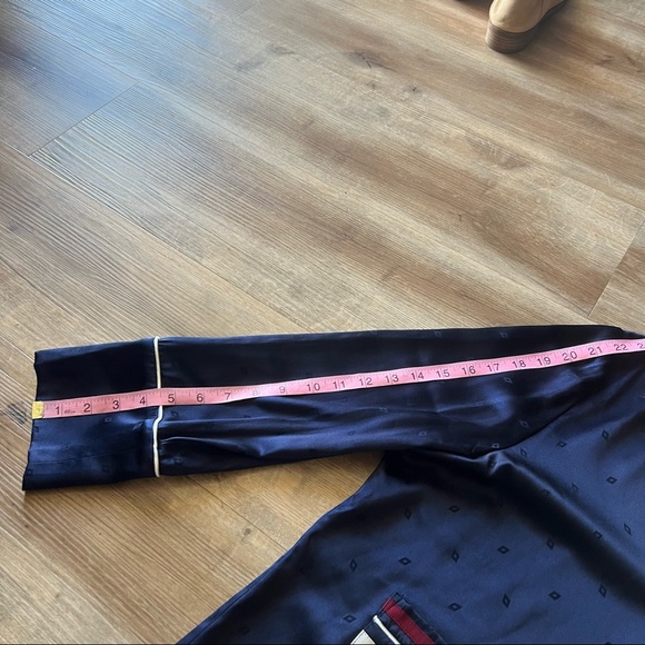 DEREK LAM 10 CROSBY Pajama Blouse Button Down Midnight 12 - Picture 10 of 14